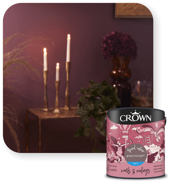 Grape Escape® – a rich, dusty plum shade from the Crown Walls & Ceilings range